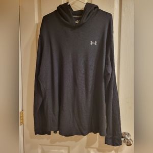 Mens XXL Under Armour black waffle-knit light weight hoodie